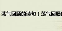 蕩氣回腸的詩句(蕩氣回腸的古詩句有哪些)
