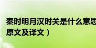 秦時明月漢時關是什么意思(秦時明月漢時關原文及譯文)