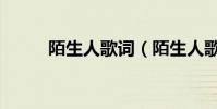 陌生人歌詞(陌生人歌詞是什么)