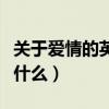關于愛情的英文簽名（關于愛情的英文簽名有什么）