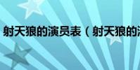 射天狼的演員表(射天狼的演員表簡單介紹)