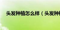 頭發種植怎么樣(頭發種植的效果咋樣)