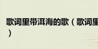 歌詞里帶洱海的歌(歌詞里帶洱海的歌有哪些)