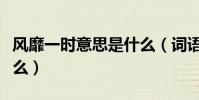 風靡一時意思是什么(詞語風靡一時意思是什么)