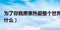 為了你我愿意熱愛整個世界評價(該劇講述了什么)