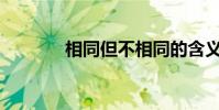 相同但不相同的含義是什么?