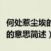 何處惹塵埃的愛情意思（何處惹塵埃在愛情里的意思簡述）