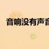 音響沒有聲音怎么辦（簡單兩步解決問題）