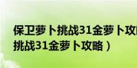 保衛蘿卜挑戰31金蘿卜攻略視頻(保衛蘿卜挑戰31金蘿卜攻略)