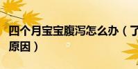 四個月寶寶腹瀉怎么辦(了解引發問題的主要原因)