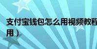 支付寶錢包怎么用視頻教程(支付寶錢包怎么用)