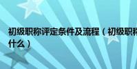 初級職稱評定條件及流程(初級職稱評定條件及流程分別是什么)