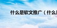 什么是軟文推廣(什么是軟文推廣)