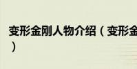 變形金剛人物介紹(變形金剛人物介紹有什么)