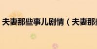 夫妻那些事兒劇情(夫妻那些事兒劇情詳解)