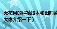 無花果的種植技術和田間管理技術(下面就給大家介紹一下)