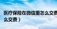 醫療保險在微信里怎么交費(醫療保險微信怎么交費)