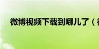 微博視頻下載到哪兒了(微博視頻下載)