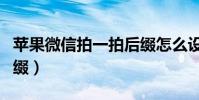 蘋果微信拍一拍后綴怎么設置(拍一拍設置后綴)