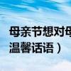 母親節想對母親說的話（母親節想對母親說的溫馨話語）