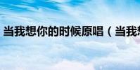 當我想你的時候原唱(當我想你的時候歌詞)