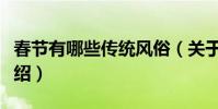 春節有哪些傳統風俗(關于春節的傳統風俗介紹)