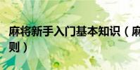 麻將新手入門基本知識(麻將新手入門基本規則)