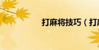 打麻將技巧(打麻將)