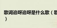 歌詞追呀追呀是什么歌(歌詞追呀追呀的歌名)