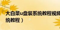 大白菜u盤裝系統教程視頻(大白菜u盤裝系統教程)
