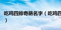 吃雞四排奇葩名字(吃雞四排奇葩名字有什么)