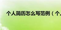 個人簡歷怎么寫范例(個人簡歷怎么寫)