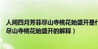 人間四月芳菲盡山寺桃花始盛開是什么意思(人間四月芳菲盡山寺桃花始盛開的解釋)