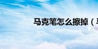 馬克筆怎么擦掉(馬克筆)