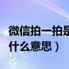 微信拍一拍是什么意思網絡語（微信拍一拍是什么意思）