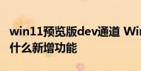 win11預覽版dev通道 Win11 Dev 預覽版有什么新增功能