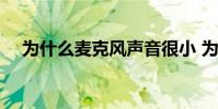 為什么麥克風聲音很小 為什么麥迪的腿
