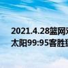 2021.4.28籃網對猛龍 2021-2022NBA常規賽1.12戰報：太陽99:95客勝猛龍 