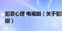 犯罪心理 電視劇(關于犯罪心理 電視劇的介紹)