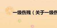 一級傷殘(關于一級傷殘的介紹)