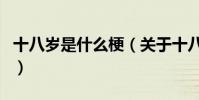 十八歲是什么梗(關于十八歲是什么梗的介紹)