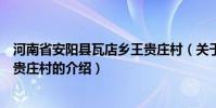 河南省安陽縣瓦店鄉王貴莊村(關于河南省安陽縣瓦店鄉王貴莊村的介紹)