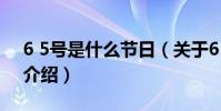 6 5號是什么節日(關于6 5號是什么節日的介紹)