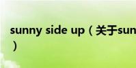 sunny side up(關于sunny side up的介紹)
