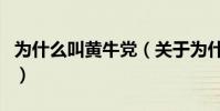 為什么叫黃牛黨(關于為什么叫黃牛黨的介紹)