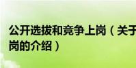公開選拔和競爭上崗(關于公開選拔和競爭上崗的介紹)