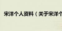宋洋個人資料(關于宋洋個人資料的介紹)