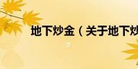 地下炒金(關于地下炒金的介紹)