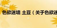 色欲迷墻 土豆(關于色欲迷墻 土豆的介紹)
