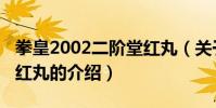 拳皇2002二階堂紅丸(關于拳皇2002二階堂紅丸的介紹)